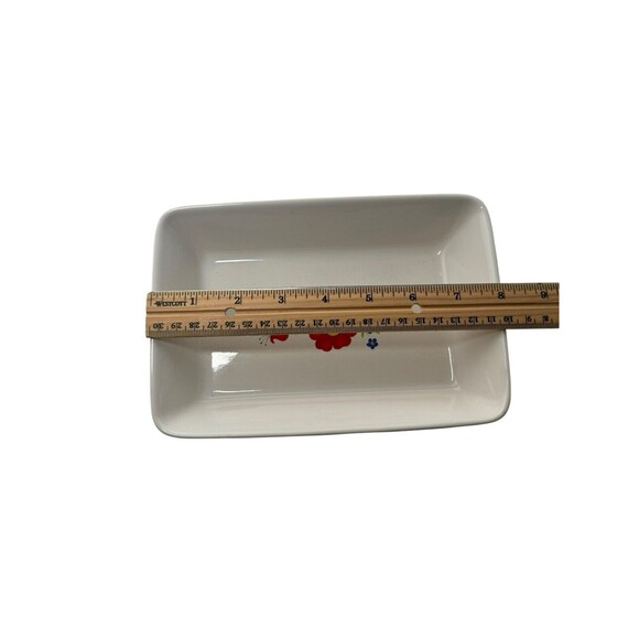 White W/ Floral Print Vintage Casserole Bake Serving Dish Japan- Fast Shipping - Picture 12 of 12